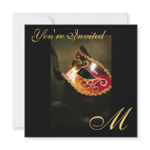 Imaginaire Masquerade Masque Monogramme Invitation