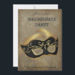 Imaginaire Masquerade party Invitation<br><div class="desc">une invitation à la mascarade or tendance,  facilement personnalisable,  cliquez sur "customiser" pour d'autres options : ajout,  modification,  suppression,  redimensionnement,  recoloration,  restylage,  texte et images</div>