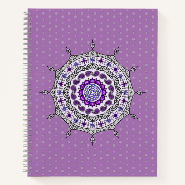 Imaginaire Mehndi Carnet Spiral Argent (Devant)