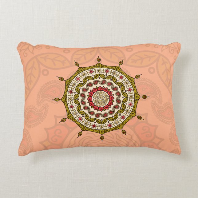 Imaginaire Mehndi Coussin d'accentuation or (Devant)