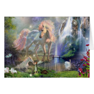 Imaginaire Mère Unicorne et bébé dans un jardin de