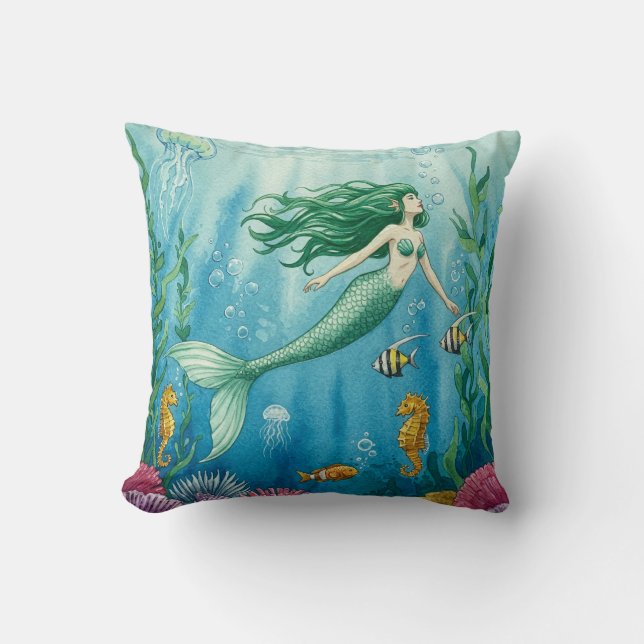 Imaginaire Mermaid Coussin océanique (Recto)
