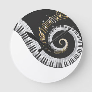 Imaginaire Piano Music Amateurs Horloge murale