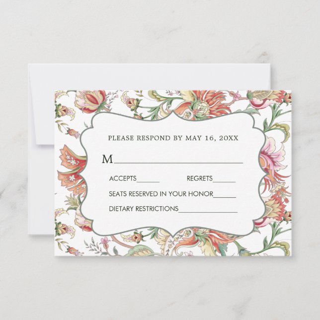 Imaginaire tropical Boho Mariage floral RSVP 2 (Devant)