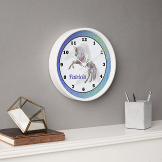 Imaginaire Unicorn ajouter nom horloge murale