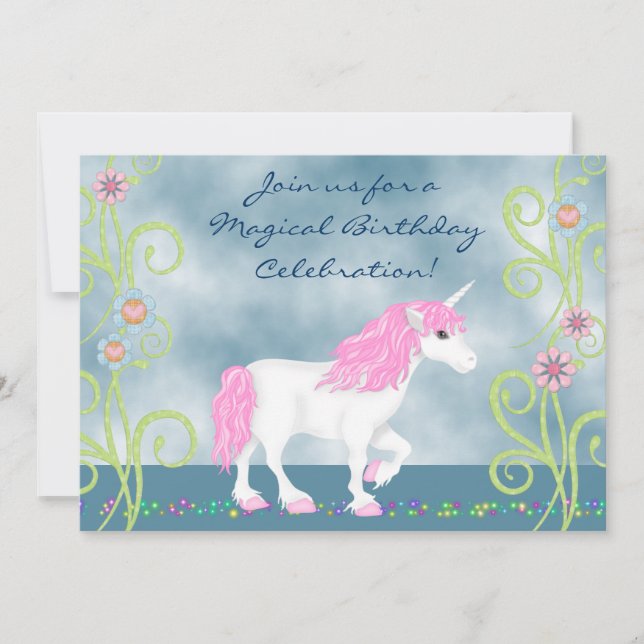 Imaginaire Unicorn Invitation d'anniversaire pour  (Devant)
