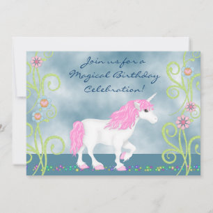 Imaginaire Unicorn Invitation d'anniversaire pour