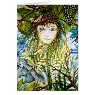 Imaginaire vert de fille - papillon