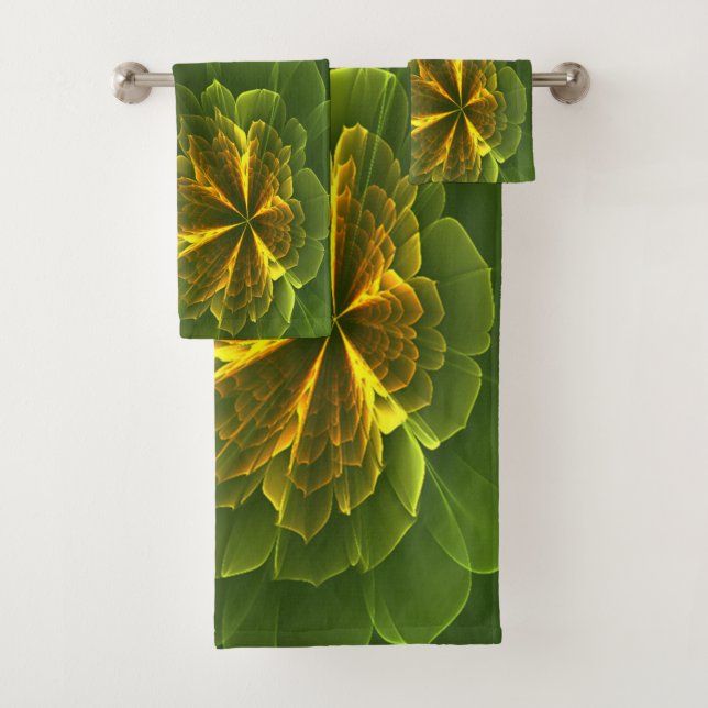 Imaginaire Vert Jaune Fleurs fractales (En situation)