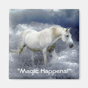 Imaginaire White Horse & Ocean Surf Magnet Cadeau