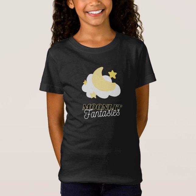 Imaginaires Lune Jaune Noire T-Shirt pour enfant (Devant)