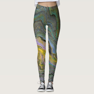 Imagination 1 Leggings de géode acrylique Abstrait
