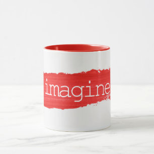 IMAGINER Le Texte Sur La Mug De Peinture Rouge
