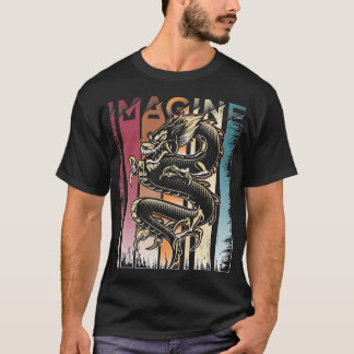 Imaginez Dragon Un T-shirt d'Art Cool rétro Vintag