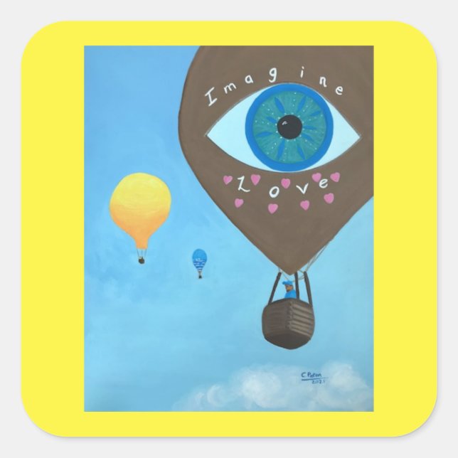 Imaginez l'amour, Ballons à air chaud, autocollant (Devant)