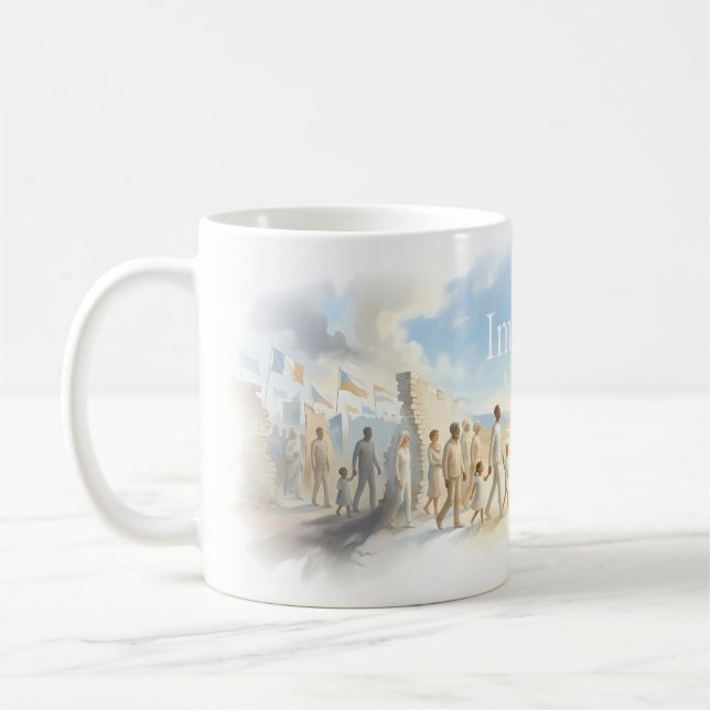 Imaginez tous les gens marchant ensemble Mug (Gauche)