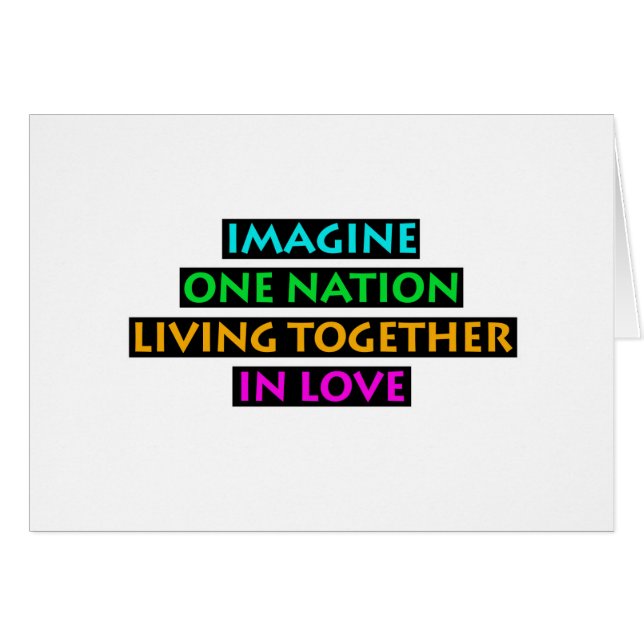 Imaginez Une Nation Vivant Ensemble Dans L'Amour (Devant horizontal)