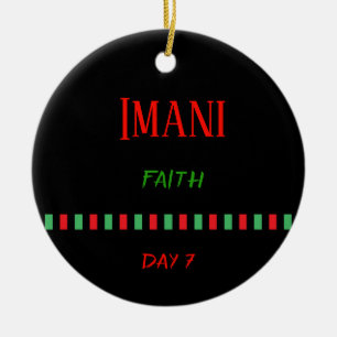 Imani - ornement du jour 7 % pipe% de Kwanzaa