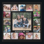 Imitation Canevas 17 Collage de photos de famille Créez votre propre<br><div class="desc">Créez votre propre photo collage faux enveloppé impression de toile avec 17 de vos photos préférées sur un arrière - plan noir.Personnalisez avec le nom de famille et la date établie.</div>