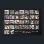 Imitation Canevas 30 Photo Collage Grid - Zone de texte - noir blanc<br><div class="desc">Utilisez 30 photos CARRÉS pour créer un collage photo personnel. Cette disposition moderne et propre comprend un bloc de texte dans une police san serif pour ajouter un nom de famille ou un nom. La couleur de l'arrière - plan peut être modifiée dans la zone personnaliser. ***Pour obtenir les meilleurs...</div>