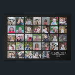 Imitation Canevas 33 Grille de collage photo - Zone de texte - noir<br><div class="desc">Utilisez 33 photos CARRÉS pour créer un collage photo personnel. Cette disposition moderne et propre comprend un bloc de texte dans une police san serif pour ajouter un nom de famille ou un nom. La couleur de l'arrière - plan peut être modifiée dans la zone personnaliser. ***Pour obtenir les meilleurs...</div>