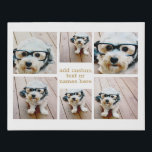 Imitation Canevas 6 Collage photo minimaliste - Gold et White Grid<br><div class="desc">Un collage de 6 photos dans une grille amusante avec différentes tailles. Un design simple avec des instantanés et un bloc de texte. Découpez les photos en carré avant de les télécharger. Pour ajuster les photos ou modifier les couleurs,  cliquez sur la zone personnaliser pour effectuer des modifications.</div>