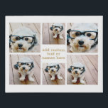 Imitation Canevas 6 Collage photo minimaliste - Gold et White Grid<br><div class="desc">Un collage de 6 photos dans une grille amusante avec différentes tailles. Un design simple avec des instantanés et un bloc de texte. Découpez les photos en carré avant de les télécharger. Pour ajuster les photos ou modifier les couleurs,  cliquez sur la zone personnaliser pour effectuer des modifications.</div>