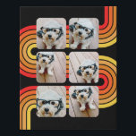 Imitation Canevas 6 Photo Collage Funky Line Art Couleur Noir Couleu<br><div class="desc">Des lignes élégantes,  tendance et colorées aux couleurs du coucher de soleil - rouge,  or et orange - sont incluses dans ce design - un look moderne et simple.</div>