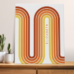 Imitation Canevas 70 Ligne Inspiré Art Sunset Arc rouge orange jaune<br><div class="desc">Un design bohème courbé avec un motif rayé et des formes circulaires aux couleurs de coucher de soleil jaune,  orange et rouge brique. Un design audacieux mais minimal avec une zone facultative pour ajouter du texte.</div>