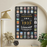 Imitation Canevas 90e anniversaire né 1935 Photos de famille Collage<br><div class="desc">Donnez à cette personne spéciale un cadeau qu'elle aimera et chérira pour toujours : une grande impression de toile d'anniversaire personnalisée ! Notre impression unique et élégante comprend un éventail de vos photos préférées et comprend le nom et l'année du récipiendaire de l'anniversaire. Parfait pour égayer n'importe quel espace, ce...</div>