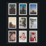 Imitation Canevas 9 Famille de collages photo personnalisée<br><div class="desc">Photo Collage personnalisé 9 modèle photo créé par vous peintures murales personnalisées - Faux Wrapped Canvas Imprimer de Ricaso - ajoutez vos propres photos et texte à cette grande fausse toile</div>