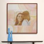Imitation Canevas Abstrait Aquarelle Peach Swirl Cadre photo personn<br><div class="desc">Abstrait Aquarelle Peach Paint Swirl Cadre photo personnalisé</div>