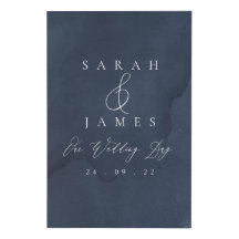 Affiche de bienvenue Mariage de couleur bleu marin