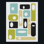Imitation Canevas Aqua vert jaune irrégulier Rectangles du milieu du<br><div class="desc">Cette fabuleuse impression de toile en faux style du milieu du siècle présente des carrés et des rectangles avec des cercles décalés et des ovales,  dans une combinaison de vert avocado,  bleu aqua,  jaune,  blanc et noir. Cela fera un ajout coloré à votre maison!</div>