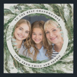 Imitation Canevas Aquarelle couronne botanique élégant cadeau photo<br><div class="desc">Aquarelle couronne eucalyptus botanique élégant cadeau photo. Le texte de grand-mère peut être customisé pour dire maman,  papa,  grand-père,  frère,  oncle,  soeur,  tante,  petit,  abuela n'importe quel texte de votre choix. Un design élégant et élégant,  superbe.</div>