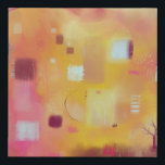 Imitation Canevas Aquarelle jaune Abstraite moderne<br><div class="desc">Une aquarelle moderne contemporaine abstraite aux couleurs chaudes. ocre jaune,  rose,  orange et crème. Art original de Nic Squirrell.</div>