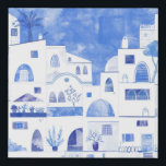 Imitation Canevas Aquarelle moderne Santorin<br><div class="desc">Aquarelle de la magnifique Oia sur Santorin en Grèce. Art original de Nic Squirrell.</div>