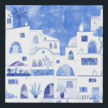 Imitation Canevas Aquarelle moderne Santorin<br><div class="desc">Aquarelle de la magnifique Oia sur Santorin en Grèce. Art original de Nic Squirrell.</div>