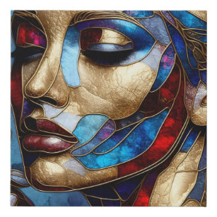 Imitation Canevas Art Abstrait en vitrail du visage d'une femme