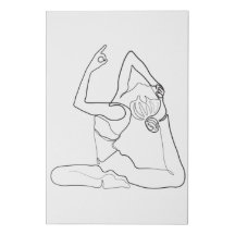 Art minimaliste Yoga Pose une ligne de dessin