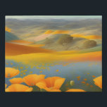 Imitation Canevas Art numérique Dreamy Poppies<br><div class="desc">Paysage rêvé L'IA a généré de l'art numérique avec des vallées de fleurs florissantes,  des nuages moelleux et de charmants pavots de Californie à l'avant-plan.</div>