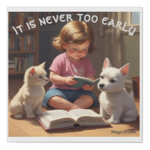 Bébé IA lisant à des animaux