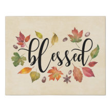 Béni En Calligraphie Noire Et Feuilles D'Automne