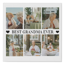Best Grandma Ever Photo Collage – Gift with Hearts