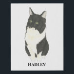 Imitation Canevas Câble de boisson de chat noir et blanc personnalis<br><div class="desc">Je suis amoureux de cette merveilleuse aquarelle illustration détaillée d'un chat domestique à poils moyens en tuxedo noir et blanc ! Personnalisez ces imprimés d'art en toile avec votre nom ou monogramme et changez même la couleur arrière - plan pour compléter votre décor ! Magasinez le reste de ma collection...</div>