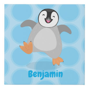 Imitation Canevas Caricature de poussin de pingouin mignon et joyeus