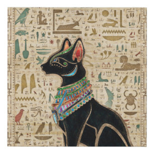 Imitation Canevas Cat égyptien - Bastet sur le papyrus