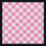 Imitation Canevas Chèque rose, Motif en damier, À damiers<br><div class="desc">à damiers Motif - damier blanc rose et crème.</div>