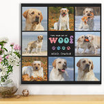 Imitation Canevas Chien Vous M'Avez Eu WOOF Custom 8 Photo Collage R<br><div class="desc">Voici notre toile "You Had Me at WOOF", l'ajout parfait à tout amoureux des chiens chez soi. Cette toile de chien présente un design moderne rétro et mignon, avec un espace pouvant accueillir jusqu'à 8 photos de votre animal de compagnie bien-aimé. C'est une excellente façon de présenter votre ami furry...</div>