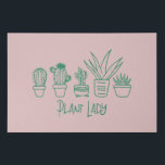 Imitation Canevas Citation de la mignonne Plante Lady Funny Cactus e<br><div class="desc">Une jolie illustration de plantes d'intérieur,  dont un cactus et succulent avec la dame Plante proverbe.</div>